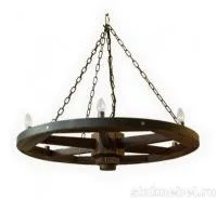 светильник потолочный №2 колесо" массив сосны старение, палисандр, ирб