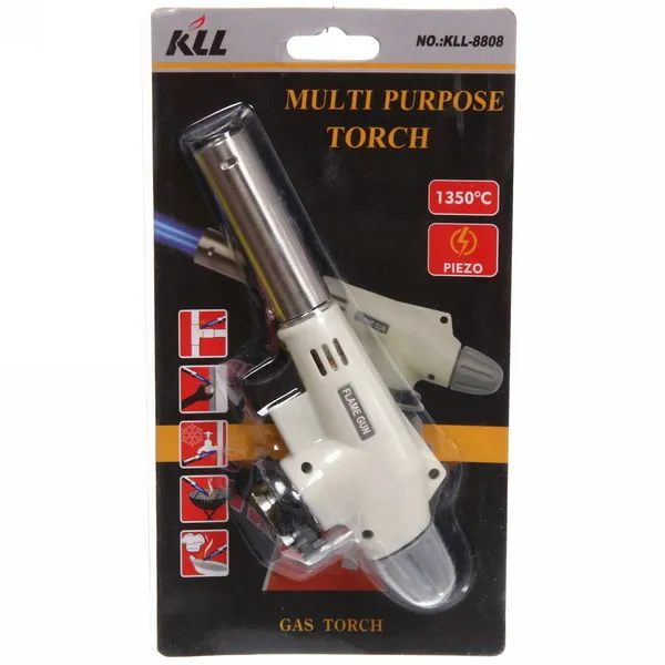 горелка газовая портативная для розжига с пьезоподжигом, белая №920