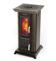 печь-камин отопительно-варочный тмф статика тетра черная бронза