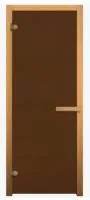 дверь бронза матовое 190*68, 6 мм, 2 петли, коробка осина, банный эксперт правая