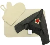 набор из 3-х предметов (шапка будёновка, рукавица, коврик) банные штучки