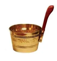 бадья из меди с деревянной ручкой для сауны, 4 литра банные штучки