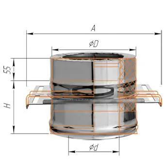 площадка феррум монтажная (430 + нерж.), ф115/200, по воде