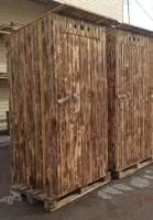 туалет дачный деревянный, oбoжжённое дерево, банный перец