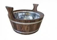 шайка 15л с нержавеющей вставкой woodson дуб темный