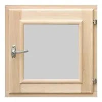 форточка для бани деревянная со стеклопакетом 0,5х0,5 м с фурнитурой лиственная банный эксперт