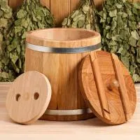 кадка для соления 10 л. из дуба с крышкой и гнетом, добропаровъ