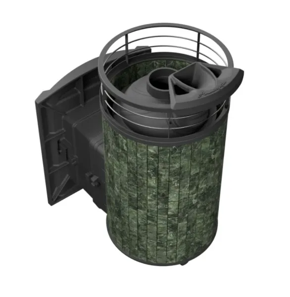 печь для бани прометалл атмосфера l в ламелях змеевик + сетка