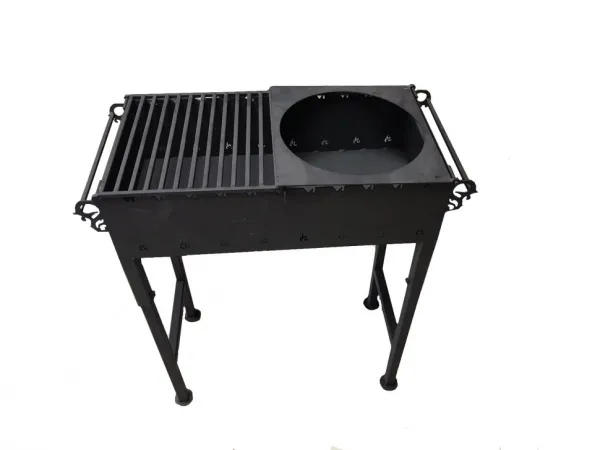 мангал комбинированный 60*30*75см под казан с решеткой гриль 